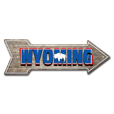 Signmission Wyoming Arrow Sign Funny Home Decor 36in Wide P-ARROW12-999540